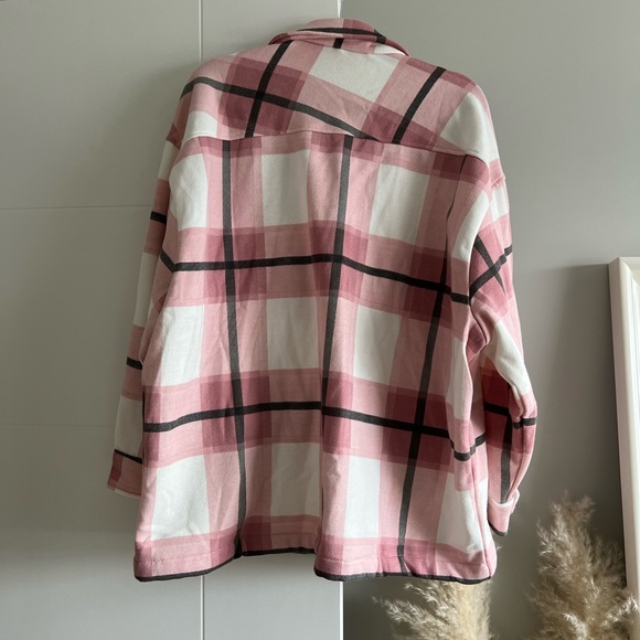 Boohoo Pink Plaid Shacket - 16/18 - Picture 7 of 9